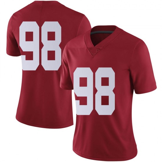 Alabama Crimson Tide Women's Jamil Burroughs #98 No Name Crimson NCAA Nike Authentic Stitched College Football Jersey AF16A28LZ